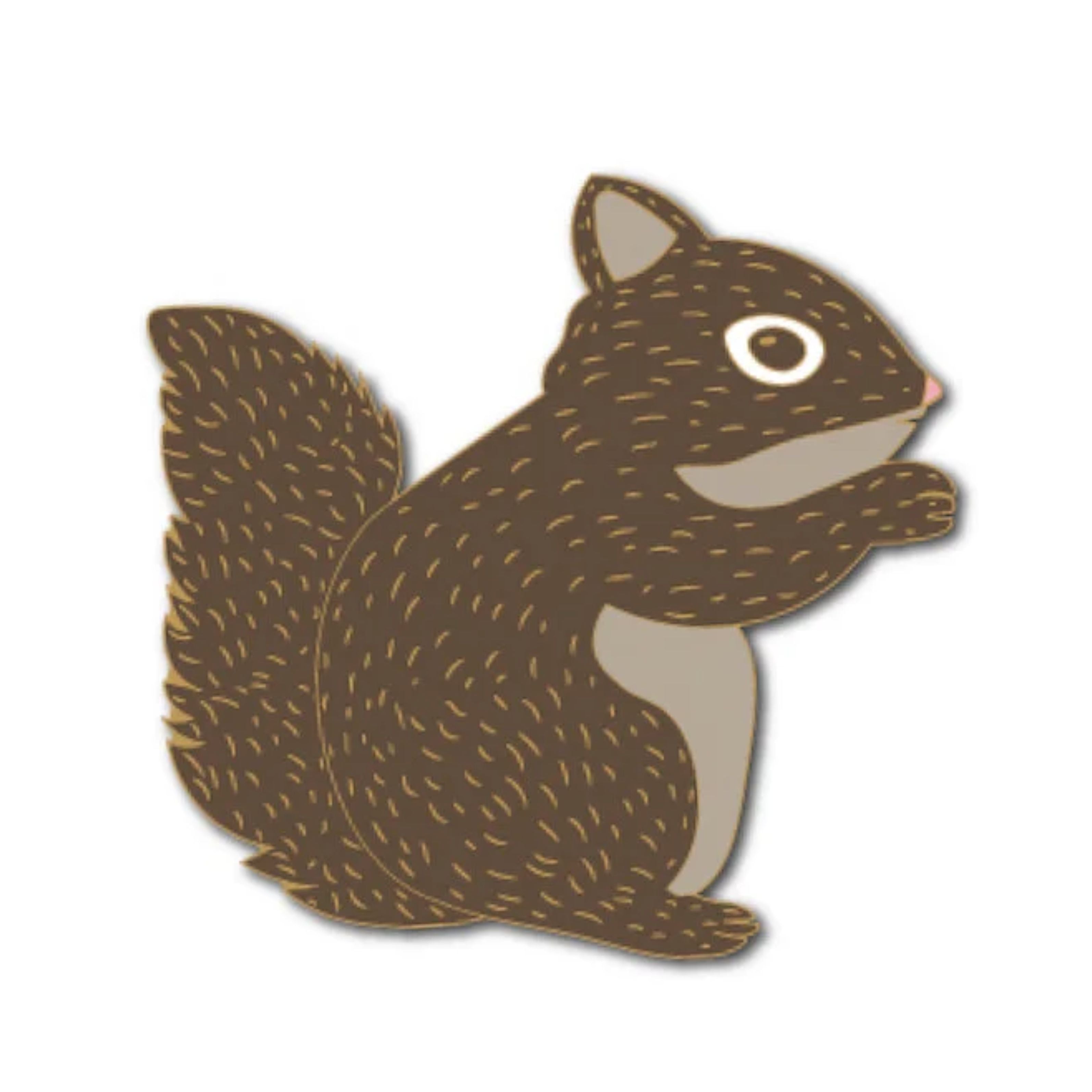 Illustration of a brown squirrel on a white background